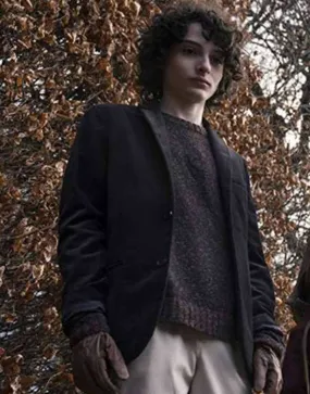 The Turning Miles Coat | Finn Wolfhard Black Wool Blend Coat | ujackets