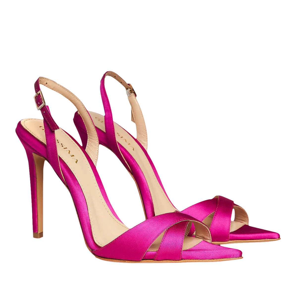 Thea Plum Satin Sandals