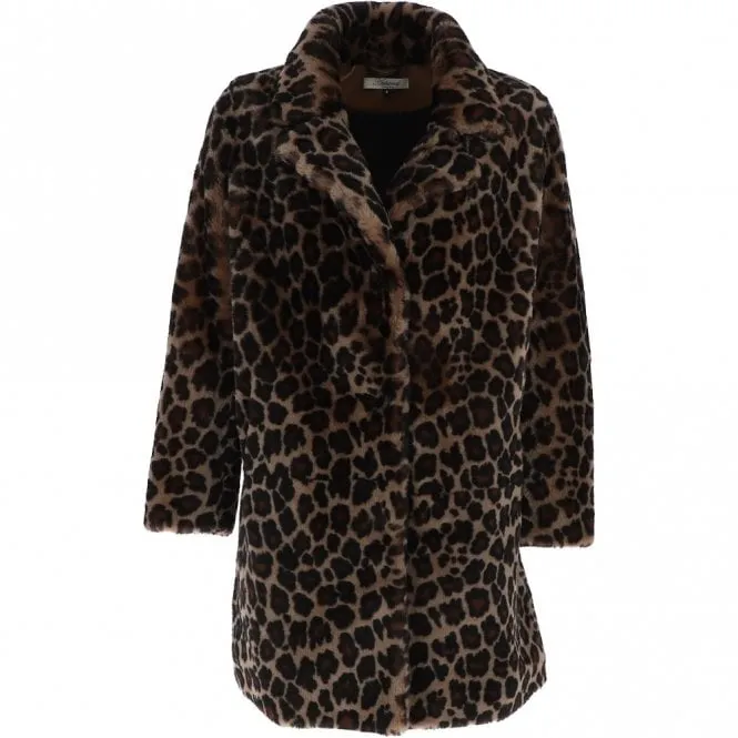 Three-Quarter Leopard Print Skeepskin Coat: Aria