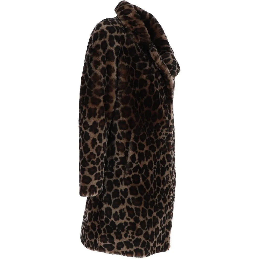 Three-Quarter Leopard Print Skeepskin Coat: Aria