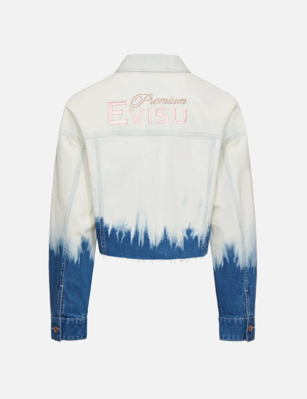 Tie-dyed and Bleached Denim Jacket