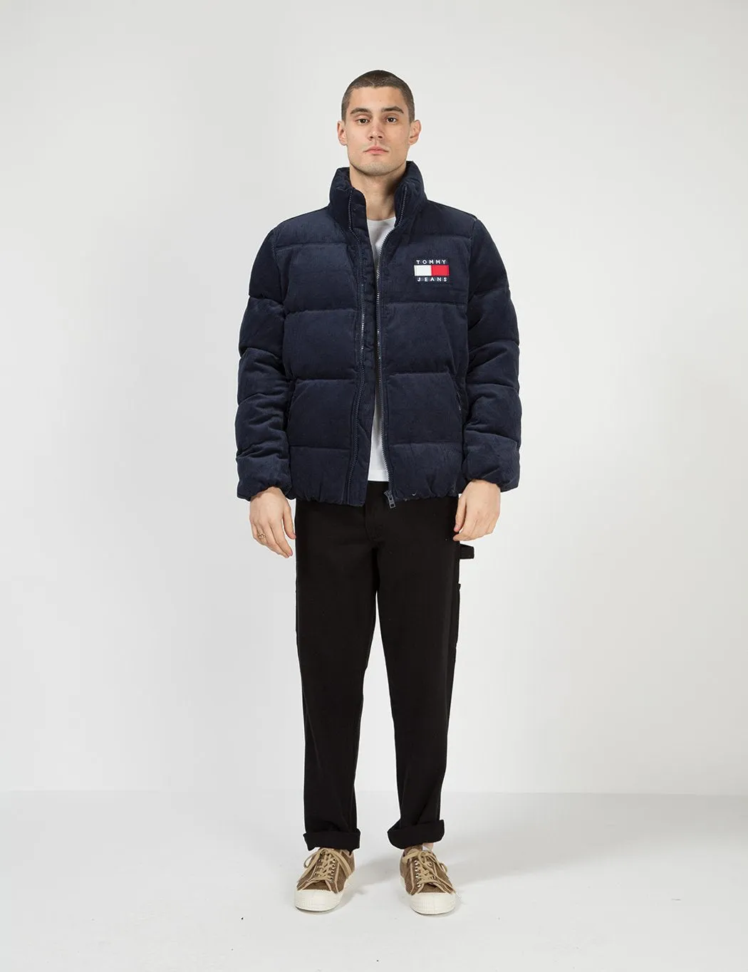 Tommy Jeans Corduroy Puffa Jacket - Black Iris