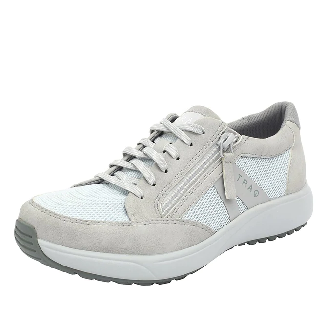 TRAQ by Alegria Womens Eazee (5101) Zipper Lace Sneaker- Fog