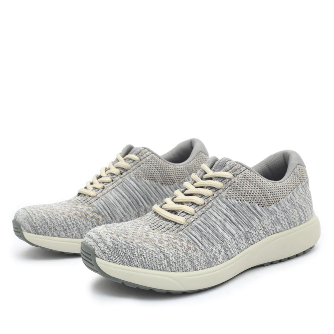 TRAQ by Alegria Womens Goalz (5300) Knit Sneaker- Beige Multi