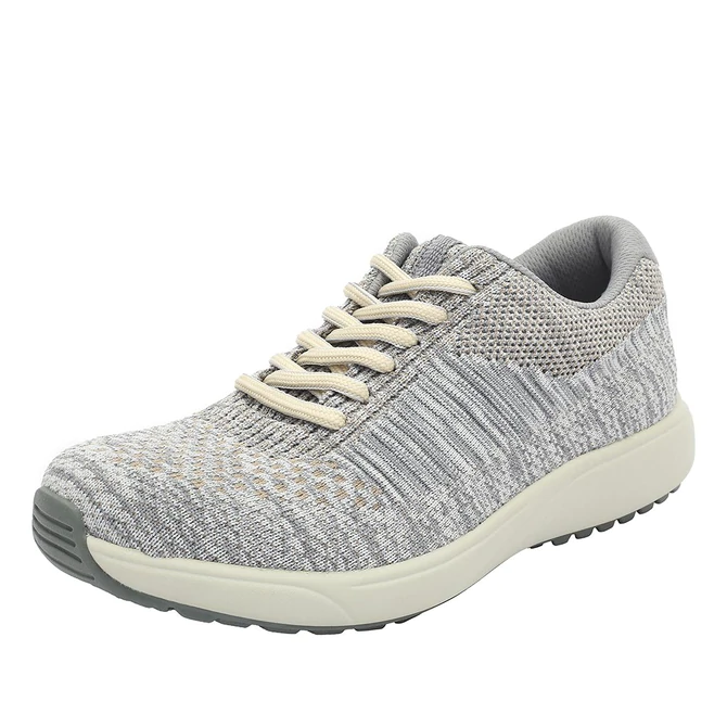 TRAQ by Alegria Womens Goalz (5300) Knit Sneaker- Beige Multi