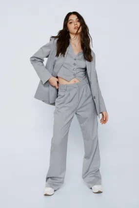 Trousers | Premium Charcoal Textured Wide Leg Trousers | NastyGal