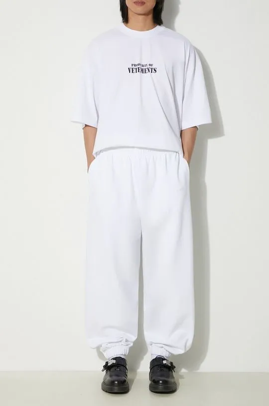 VETEMENTS joggers Embroidered Logo Sweatpants white color smooth UE64SP600W