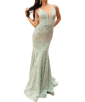 Vienna Prom Mermaid Silhouette Prom Dress In Mint