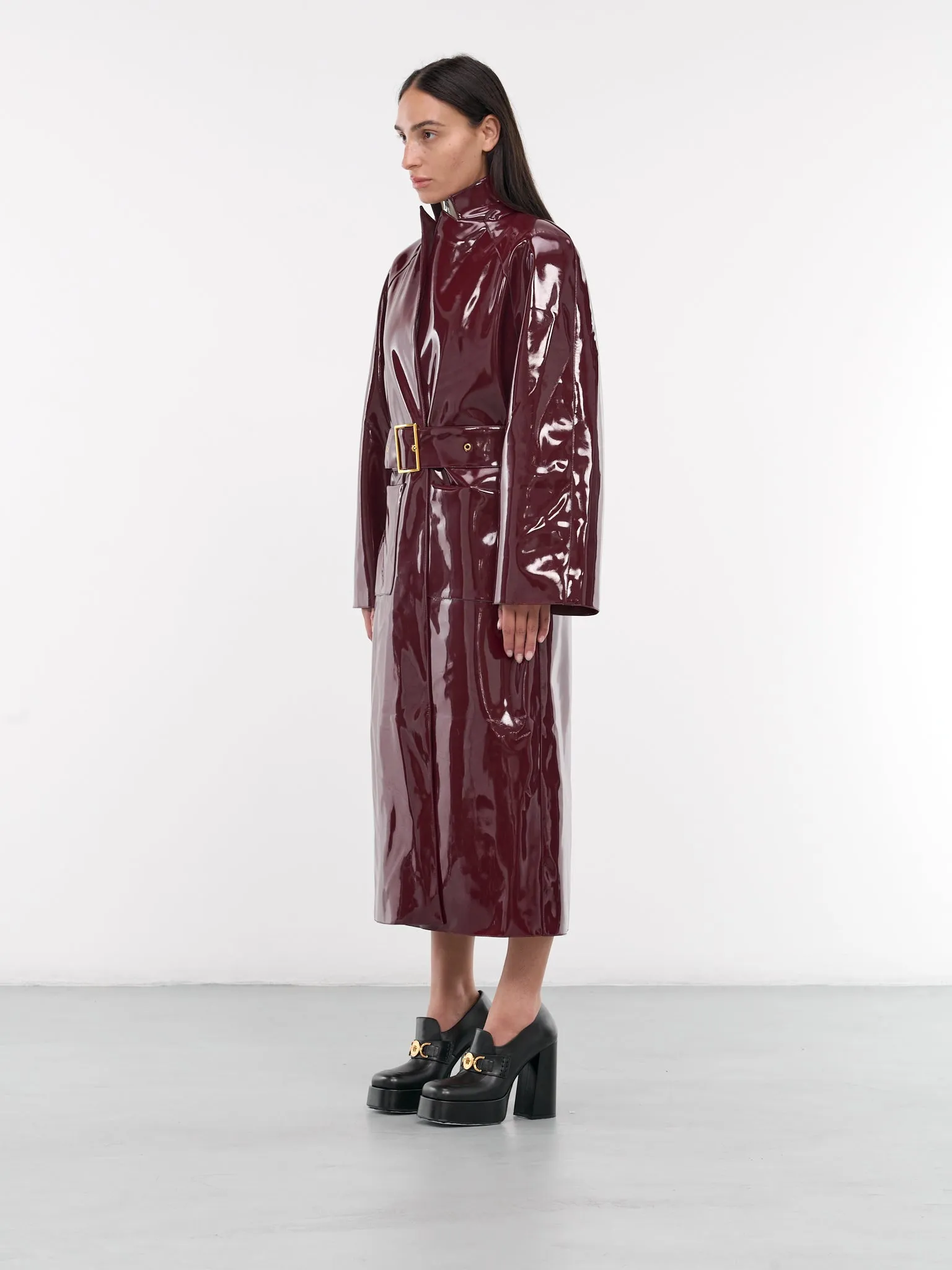 Vinyl Trench Coat (RR279-BORDEAUX)