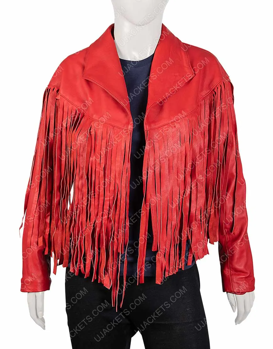 Women's Fringed Leather Jacket - ujackets