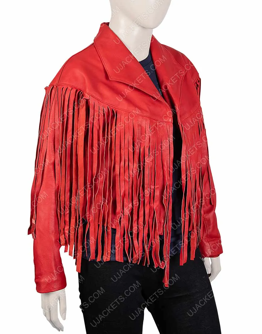 Women's Fringed Leather Jacket - ujackets