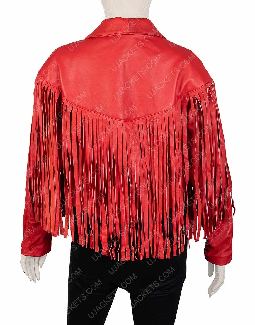 Women's Fringed Leather Jacket - ujackets