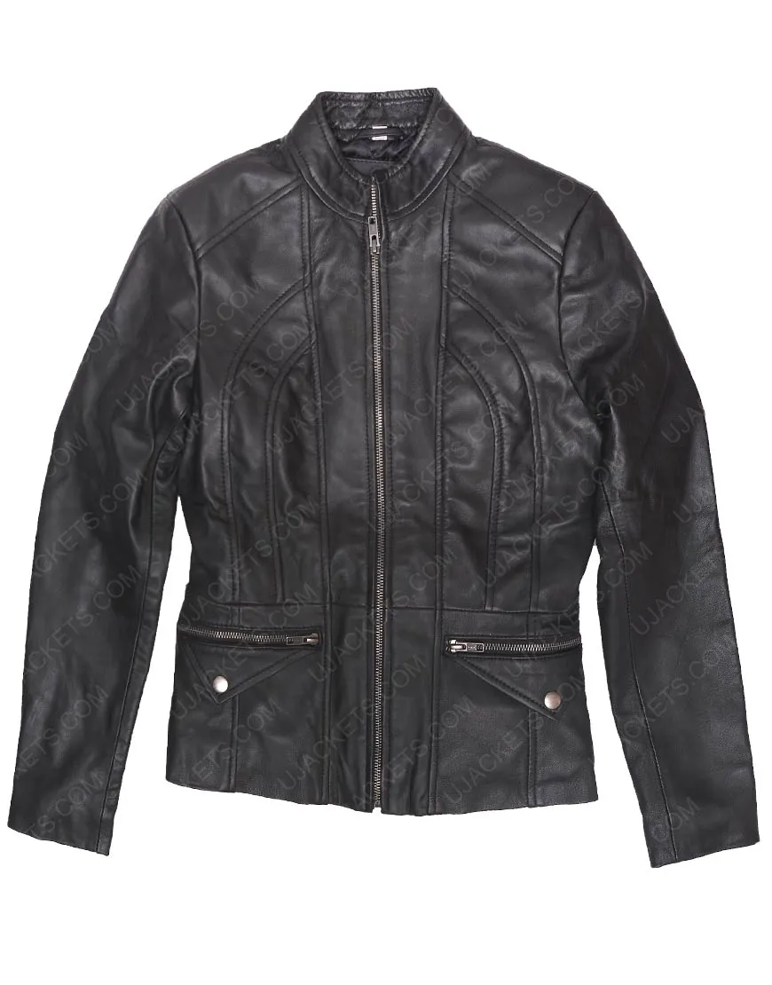 Women's Lambskin Black Leather Jacket from New Zealand