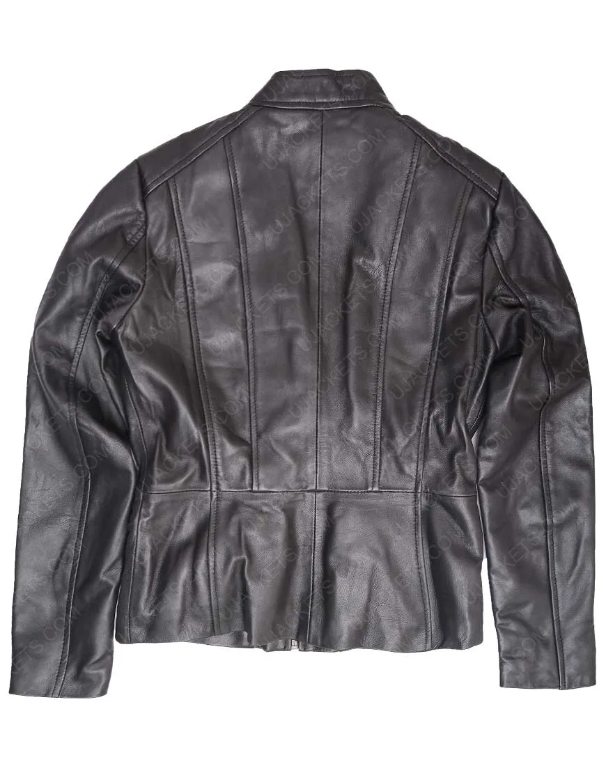 Women's Lambskin Black Leather Jacket from New Zealand