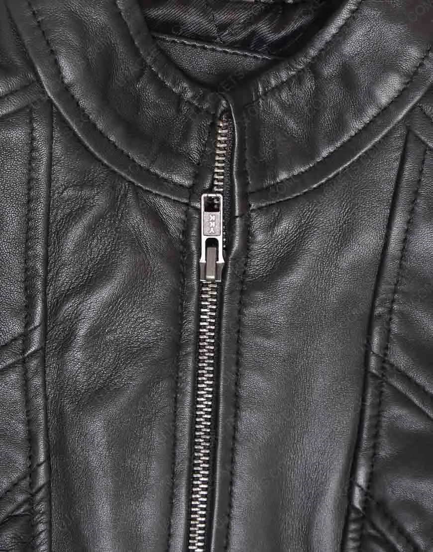 Women's Lambskin Black Leather Jacket from New Zealand