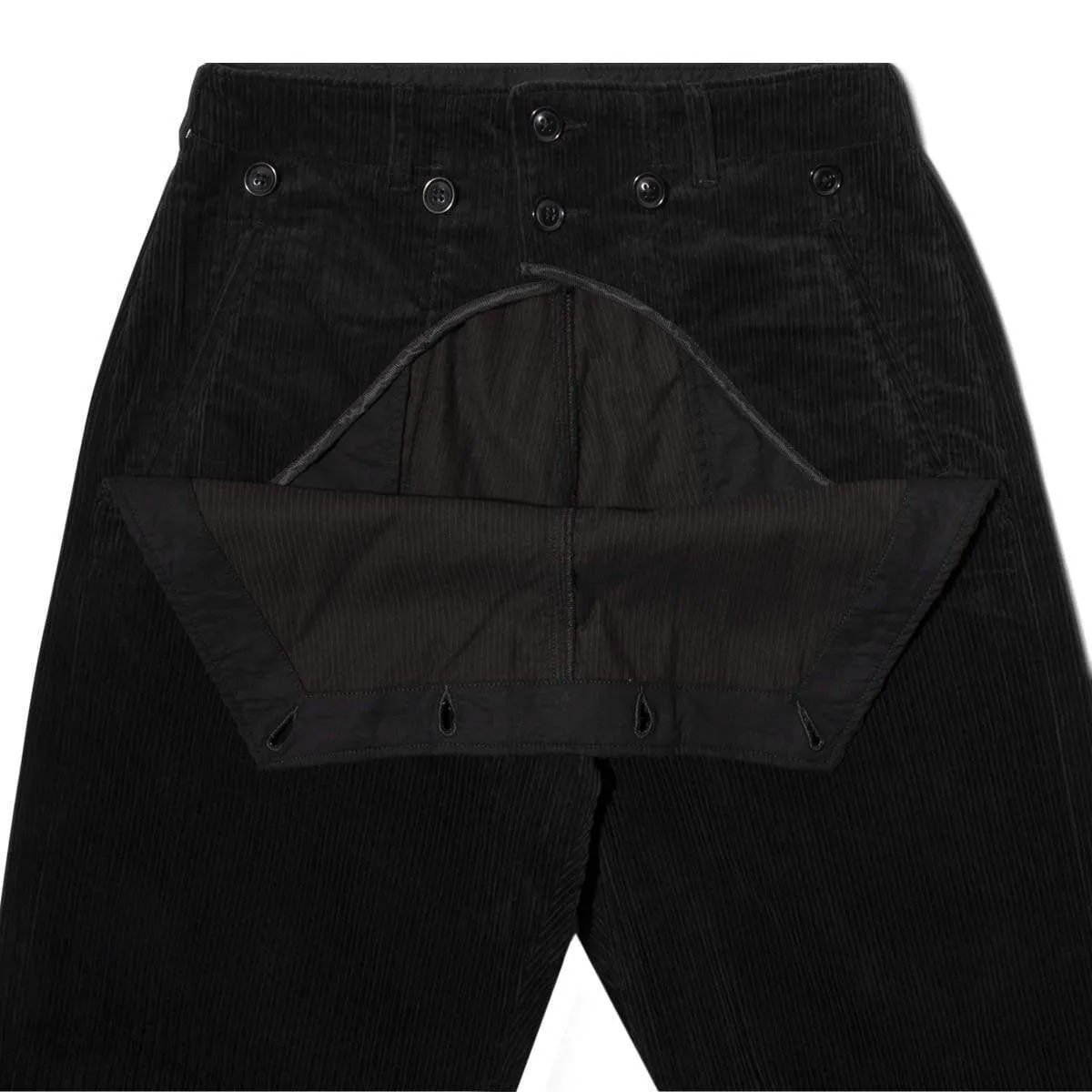 WOMEN'S SAILOR PANT Black Hi-Lo Corduroy