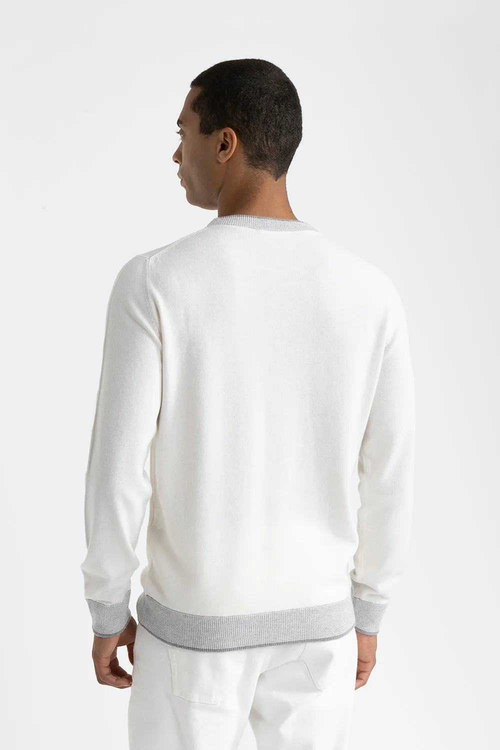 Wool, silk and cashmere crewneck sweater