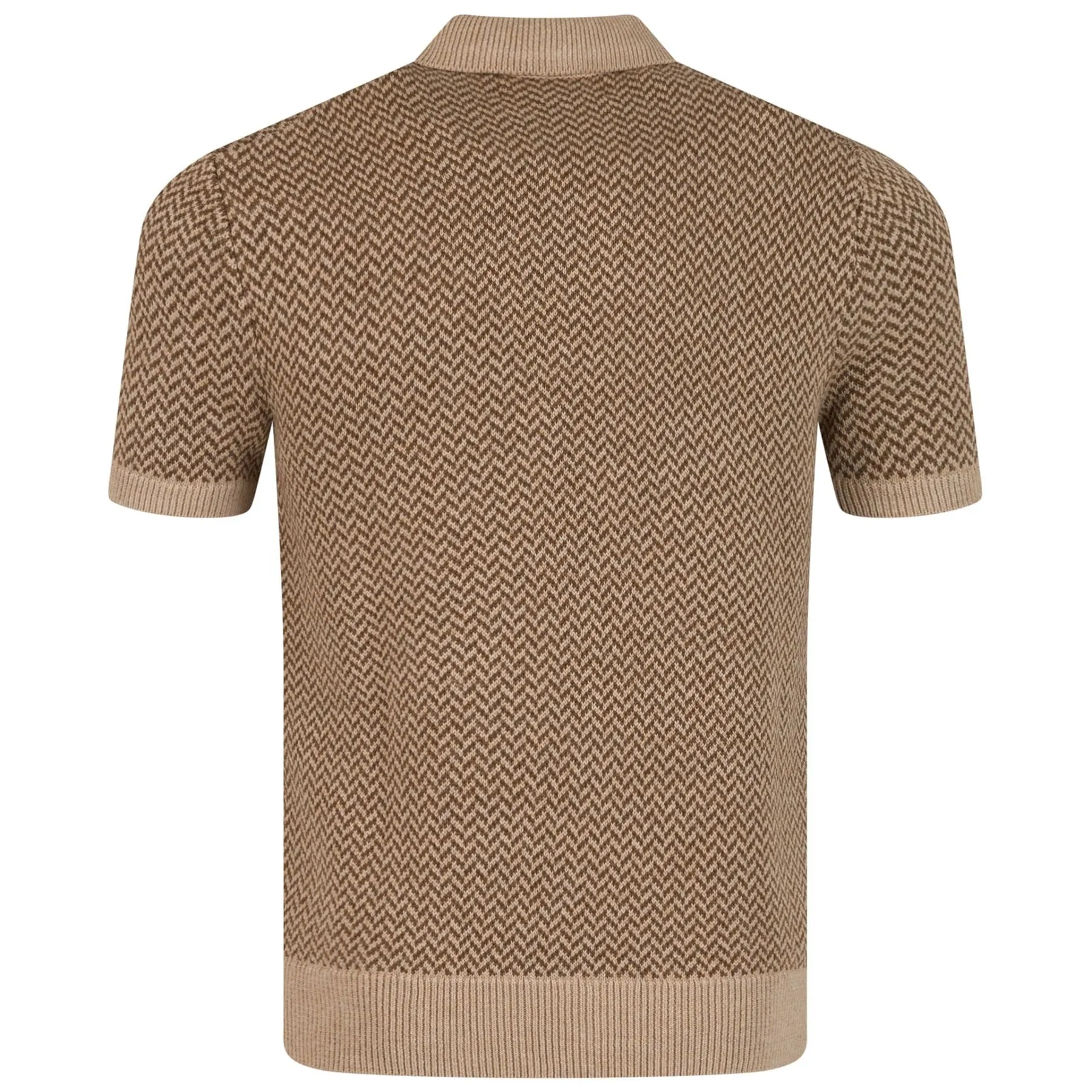 x TRENDYGOLF Cotton Blend SS Herringbone Pullover Tan Multi - 2024