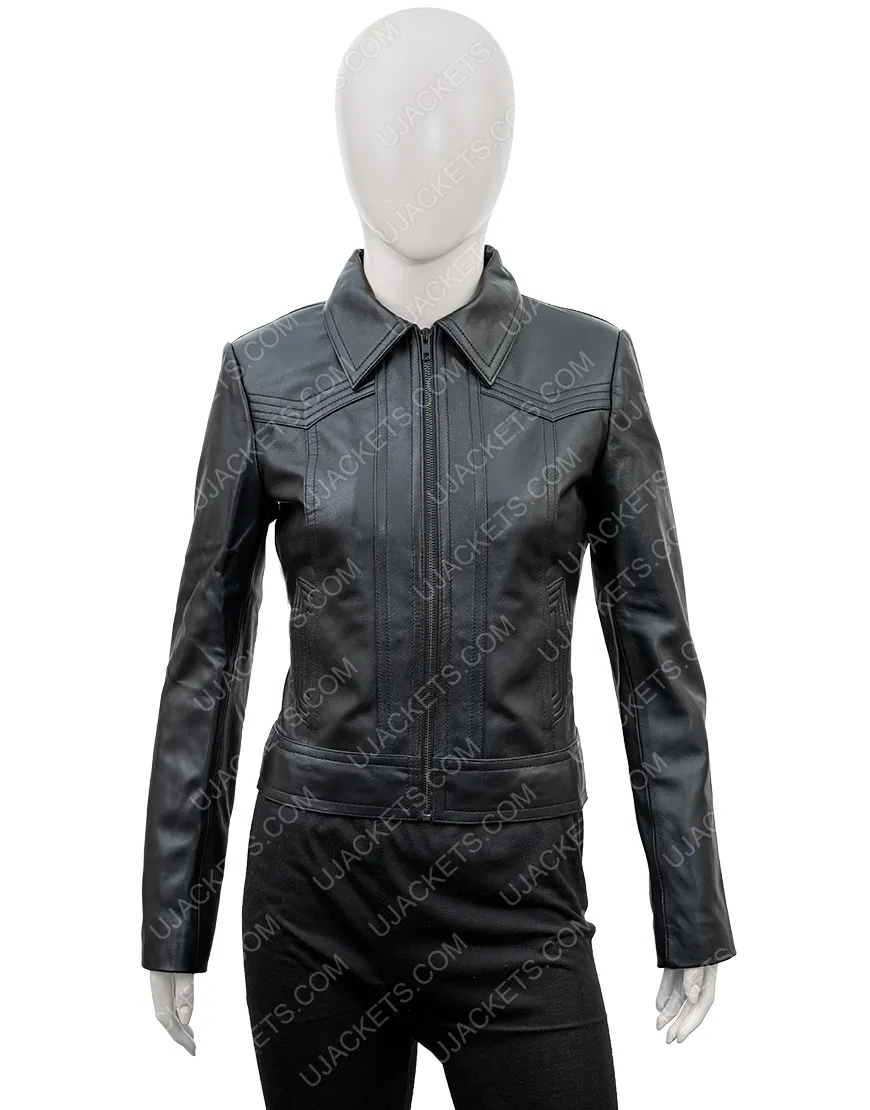 You S02 Candace Stone Jacket | Black Leather Jacket | Sale 45%Discount