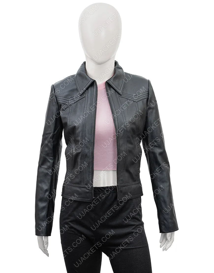 You S02 Candace Stone Jacket | Black Leather Jacket | Sale 45%Discount