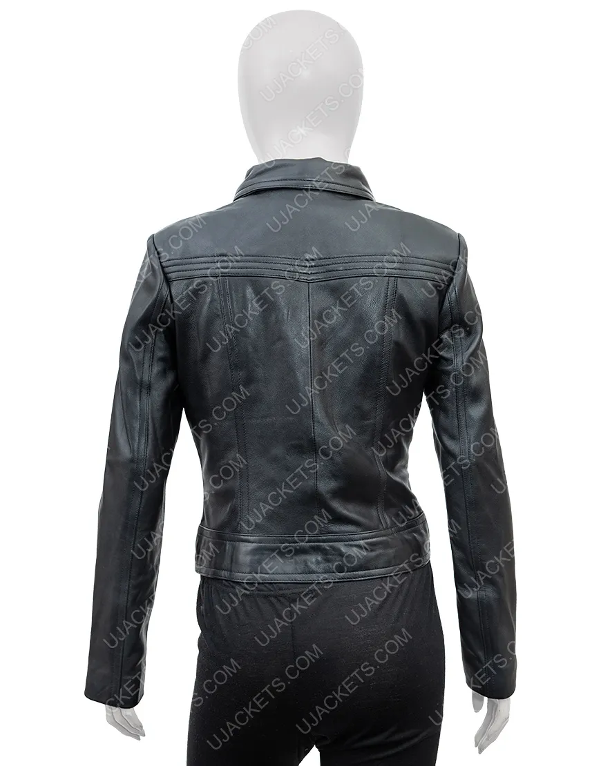 You S02 Candace Stone Jacket | Black Leather Jacket | Sale 45%Discount