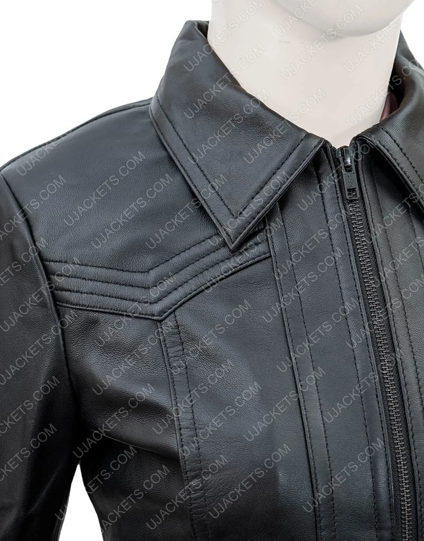 You S02 Candace Stone Jacket | Black Leather Jacket | Sale 45%Discount