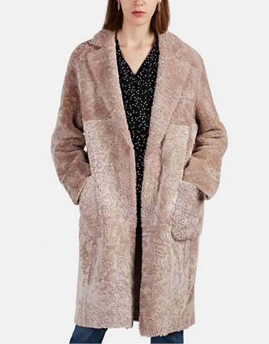 Younger S06 Sutton Foster Shearling Coat | Ujackets.com - 40% OFF