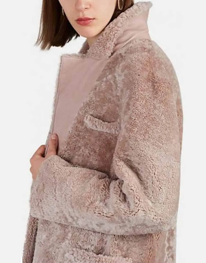 Younger S06 Sutton Foster Shearling Coat | Ujackets.com - 40% OFF