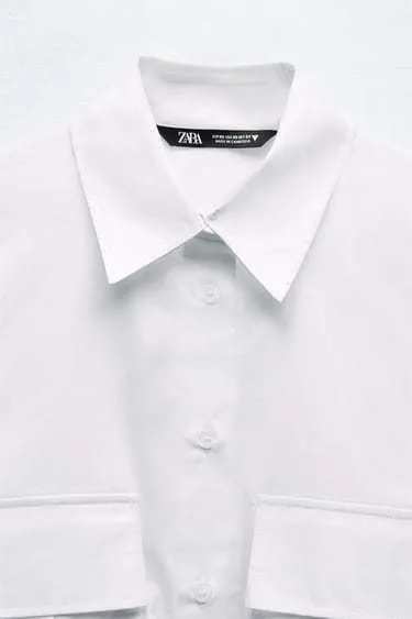 ZARA  |Casual Style Cotton Shirts & Blouses