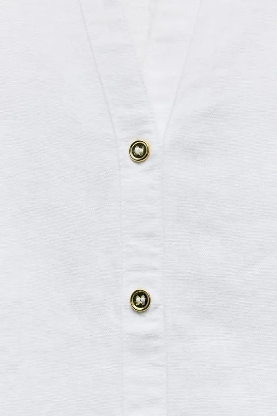 ZARA  |Linen Shirts & Blouses