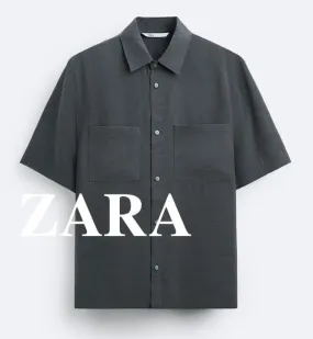 ZARA  |Plain Short Sleeves Shirts